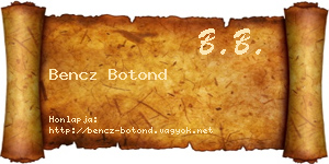 Bencz Botond névjegykártya